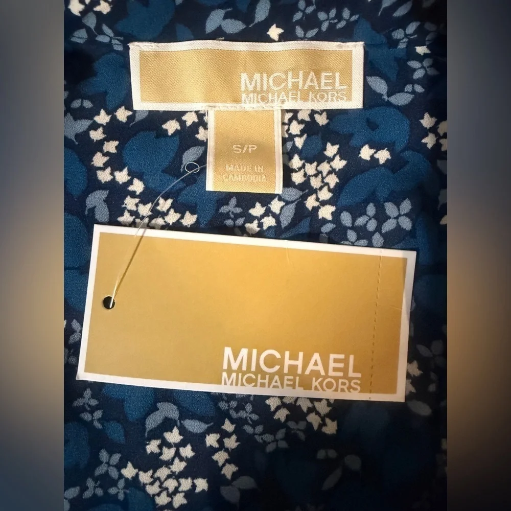 Michael Kors Navy Floral Button-Down Shirt